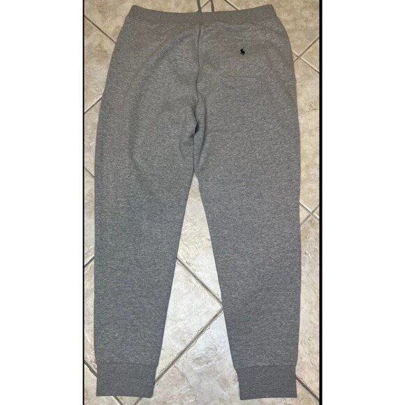 New  $148 POLO RALPH LAUREN FLEECE JOGGERS PANTS LOGO GREY Men's Size LARGE - Picture 7 of 10